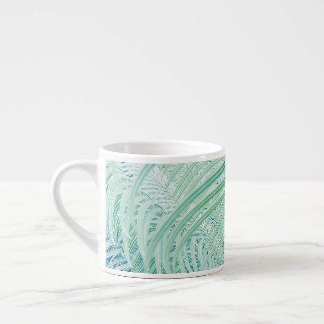Tasse à expresso imprimée de plantes élégantes ver (Gauche)