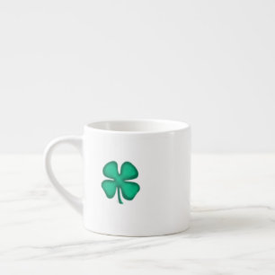 Tasse à expresso irlandaise Lucky 4 feuilles Clove