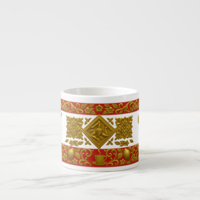 Tasse à expresso motif sicilien (Devant)