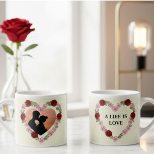 Tasse à Expresso Photo Personnalisée – Cœur  Flora
