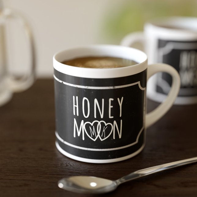 Tasse à expresso Rustique Noir Tableau de Noces (Perfect espresso cup for the newlyweds. Just add your initials)