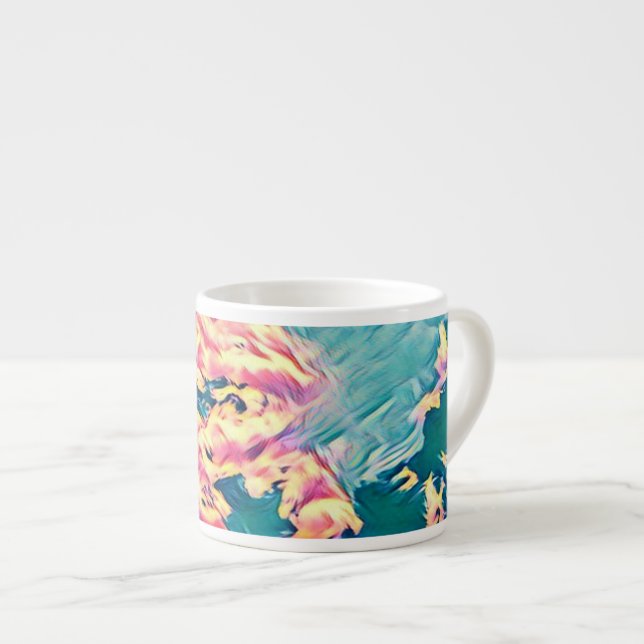 Tasse à expresso stylisée ciel turquoise (Devant droit)