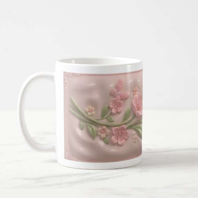 tasse à fleur rose (Gauche)