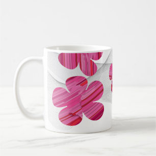 Tasse à fleurs géométriques roses