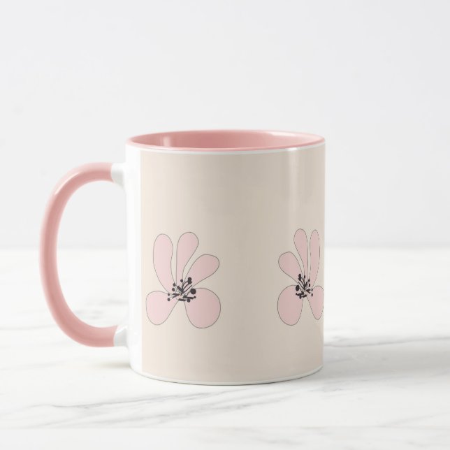 tasse à fleurs roses (Gauche)