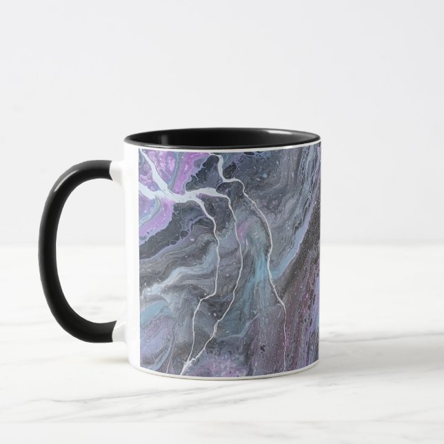 Tasse à flux abstrait violet et sarcelle (Gauche)