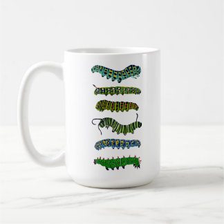 Tasse à illustration de chenille vintage 