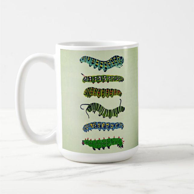 Tasse à illustration de chenille vintage  (Gauche)