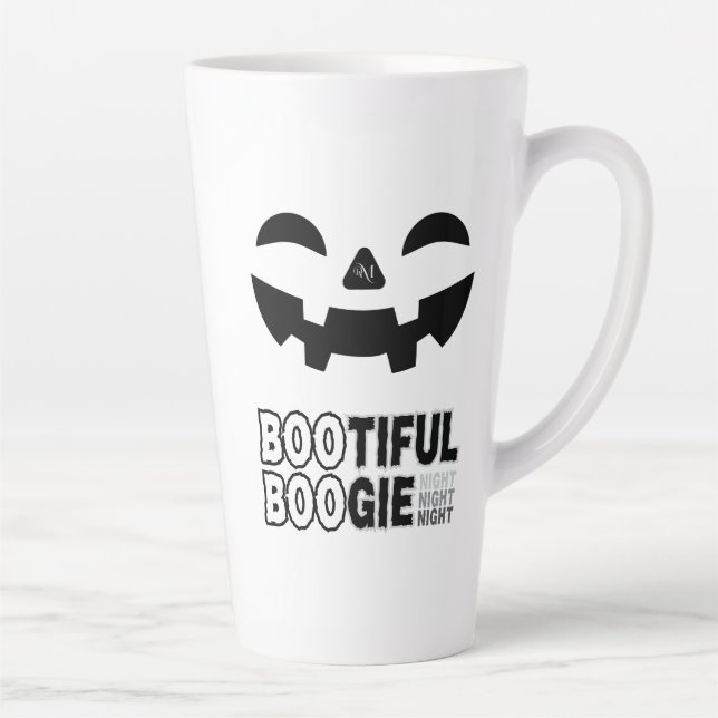 Tasse à Latte 17oz : Visage HALLOWEEN (Droite)