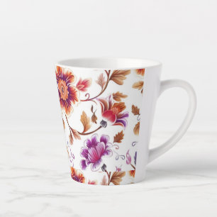 Tasse à latte à motif floral vibrant Botanique c