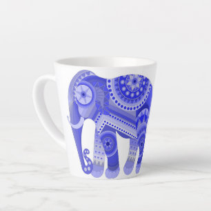 Tasse à latte avec éléphant bleu cool
