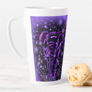 Tasse à Latte avec Éléphant Violet