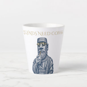 TASSE À LATTE D'ART VINTAGE LEGENDS NEED COFFEE