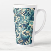 Tasse à latte de style vintage avec motif floral b