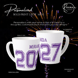 Tasse à latte en céramique personnalisable 2027 av