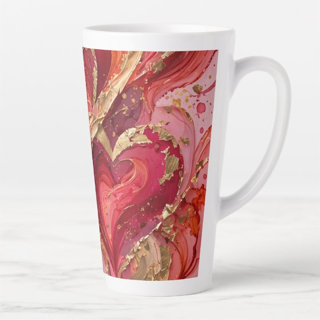 Tasse à latte en marbre rouge et or (Droite)