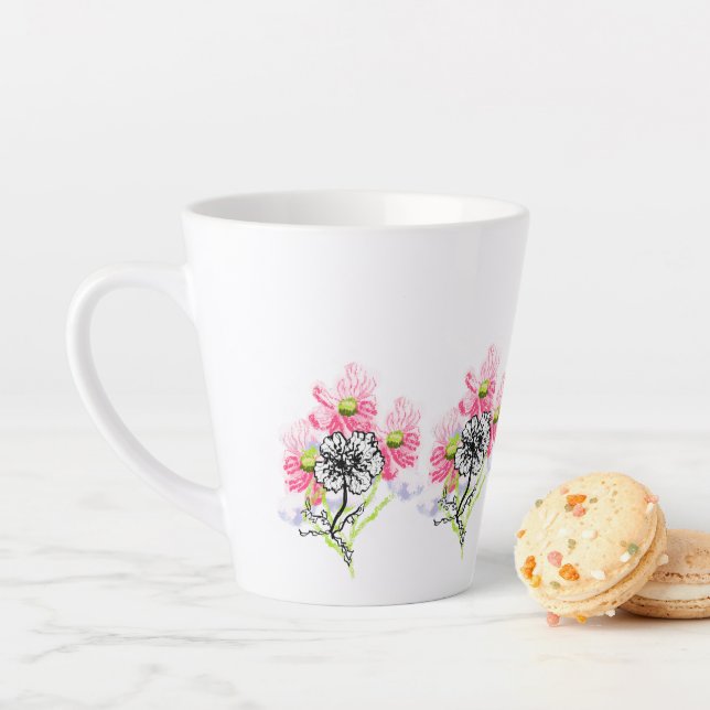 Tasse à latte : Fleurs sauvages  (En situation)