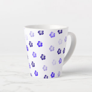 Tasse à latte florale à l'hibiscus bleu