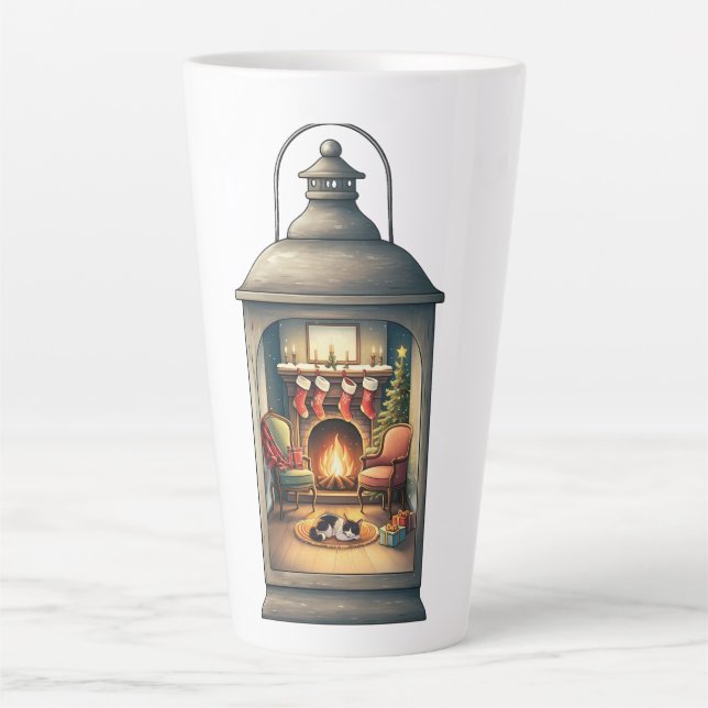 Tasse à latte - Lanterne de Noël (Devant)