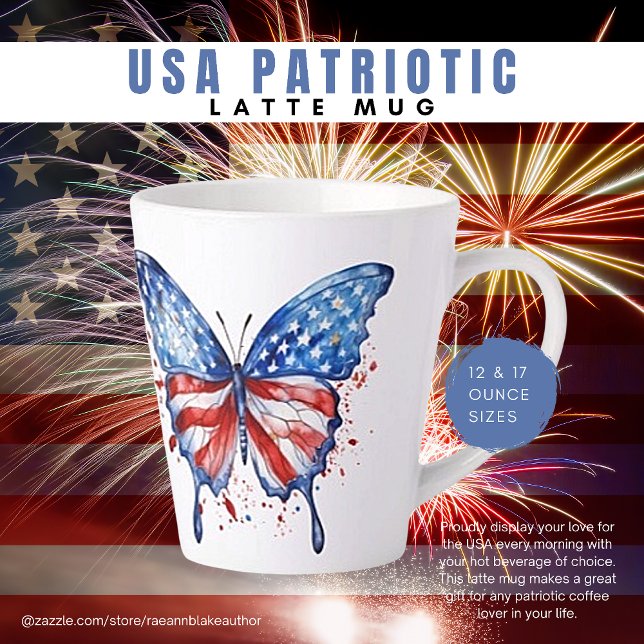 Tasse à latte patriotique USA (Créateur téléchargé)