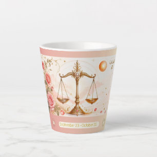 Tasse à latte petite taille Libra Roses Art Nouvea