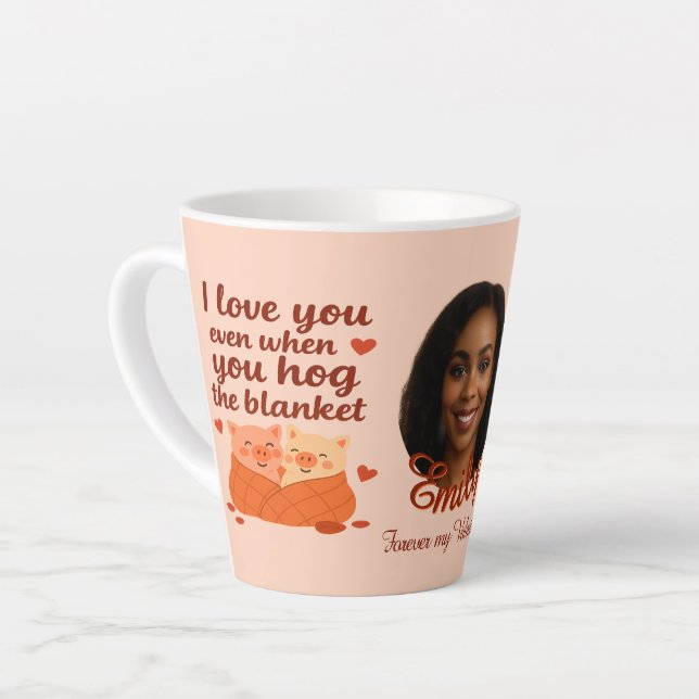 Tasse à latte 'Pour toujours mon Valentin' (Angle gauche)