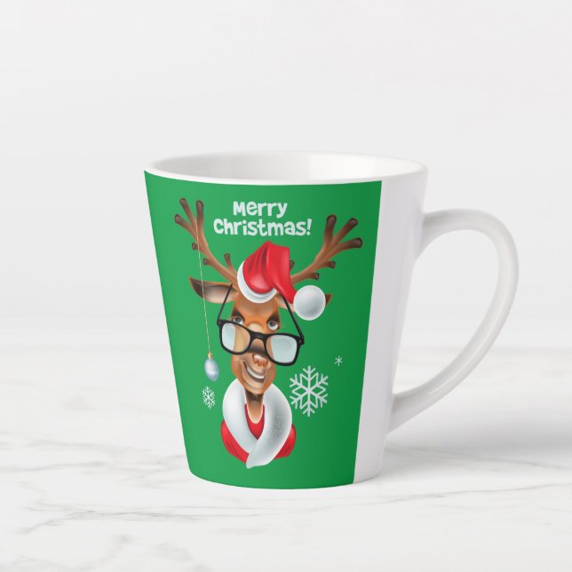 Tasse à latte Renne Noël  (Droite)