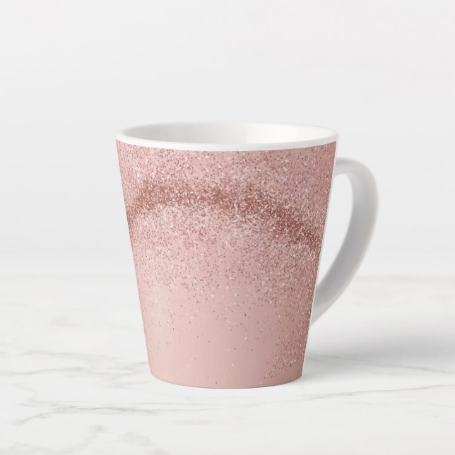 Tasse à Latte Rose Gold Pailletée Rose (Angle droit)