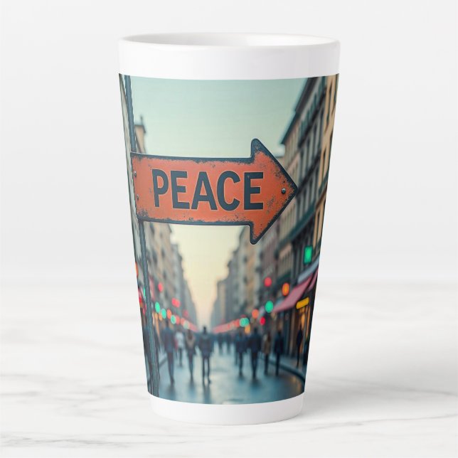 Tasse à Latte (Signe de Paix) (Devant)