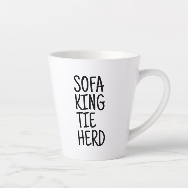 Tasse à latte standard - Sofa King Tie Herd (Droite)