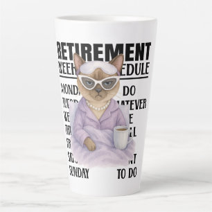 Tasse à latte sur le thème de la retraite des chat
