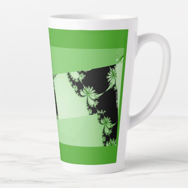 Tasse à latte vert de chaux du jardin fractal (Droite)