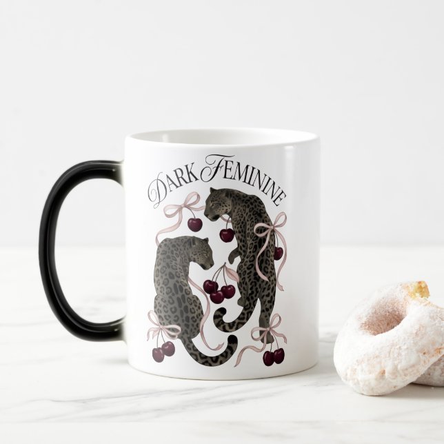 Tasse à métamorphose de couleur Félin Féminin Somb (Avec donut)