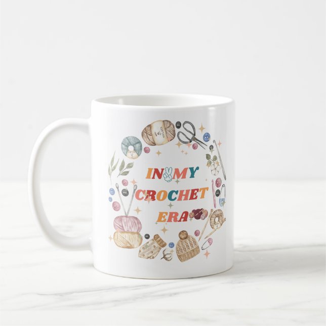 Tasse "À mon ère du crochet", Cadeau pour maman br (Gauche)