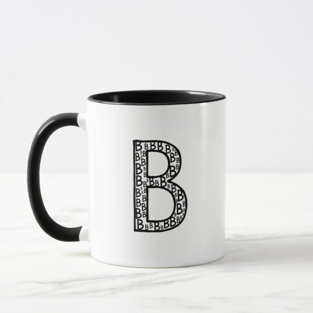 Tasse à monogramme motif lettre B (Gauche)