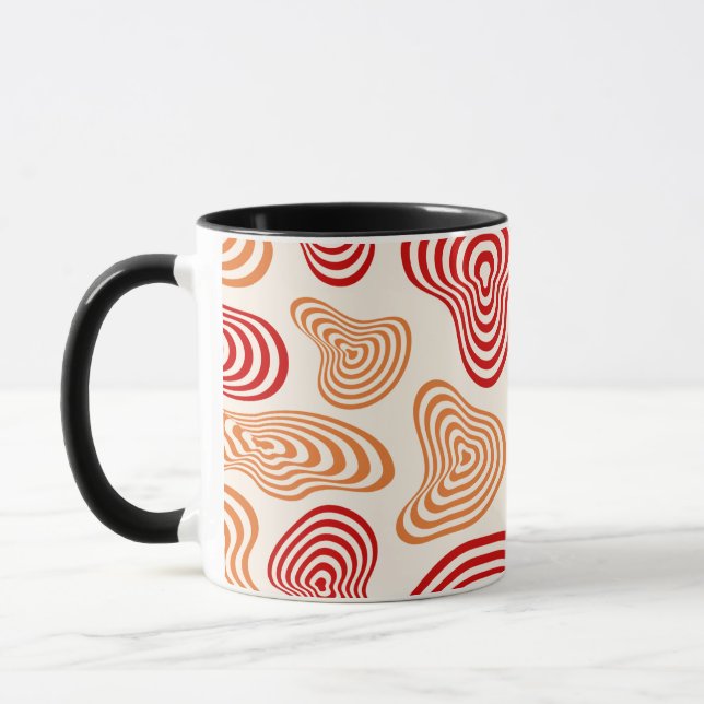 Tasse à motif abstrait rétro ondulé (Gauche)