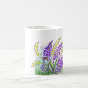 Tasse à motif aquarelle de lavande florale   Lavan