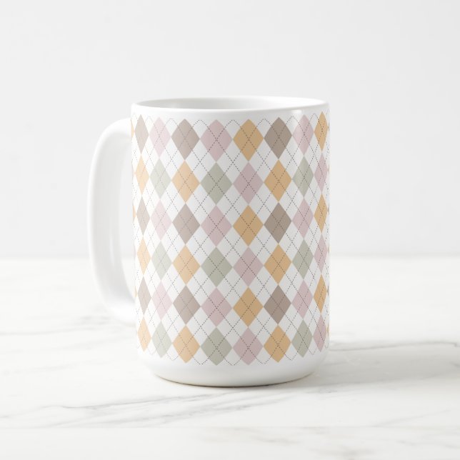 Tasse à motif Argyle Pastel (Devant gauche)