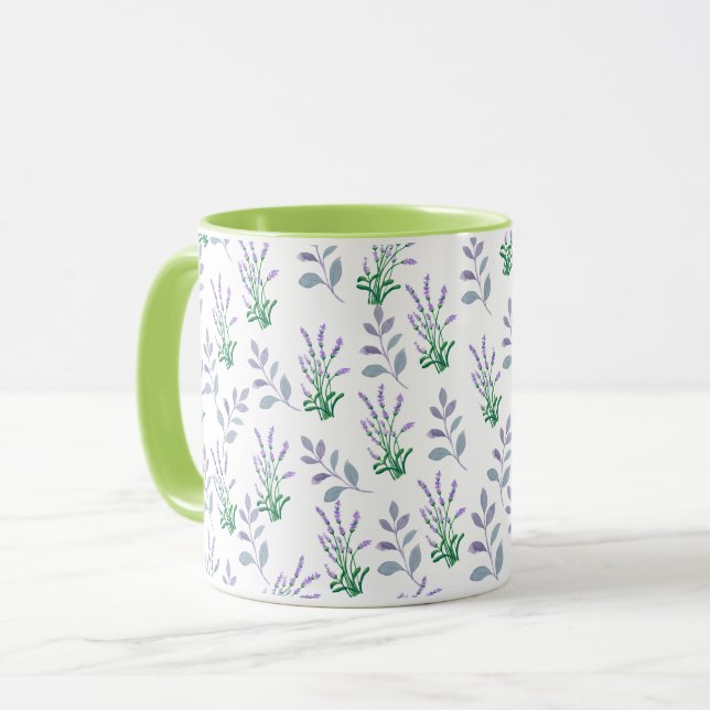 Tasse à motif botanique de lavande (Devant gauche)