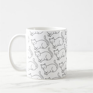 Tasse à motif de chat endormi minimaliste Cérami