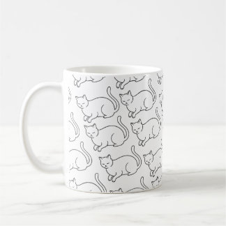 Tasse à motif de chat endormi minimaliste | Cérami
