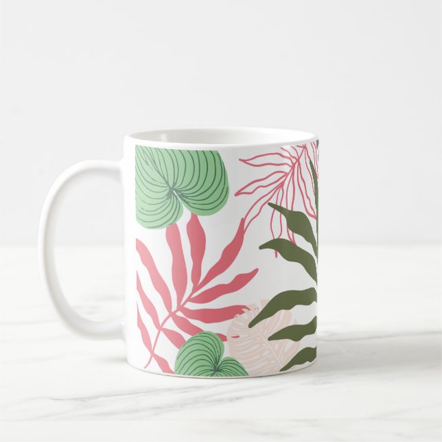 Tasse à motif de feuille (Gauche)