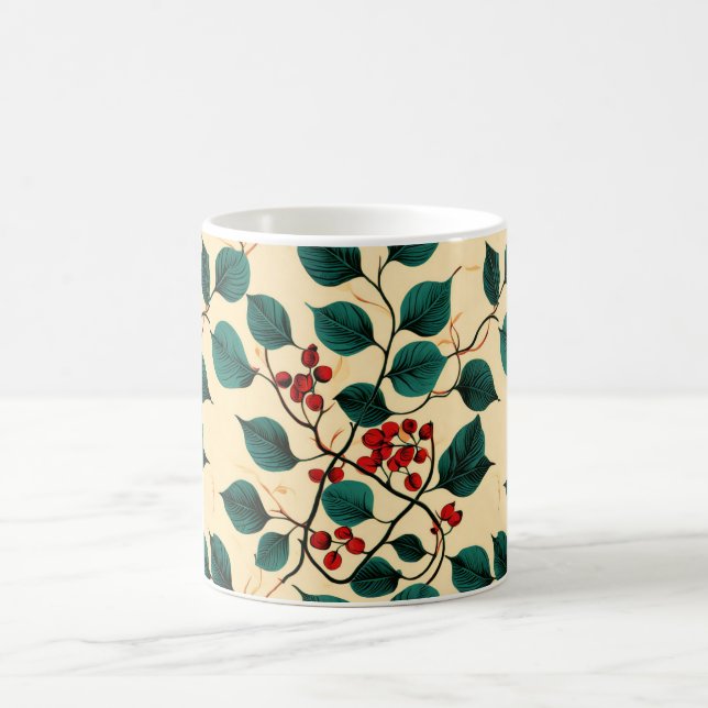 Tasse à motif de feuilles botaniques vintage (Centre)
