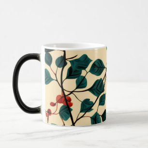 Tasse à motif de feuilles botaniques vintage