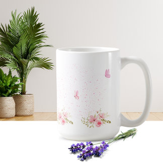 Tasse à motif de fleur simple