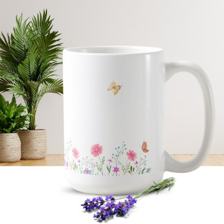 Tasse à motif de fleurs simple