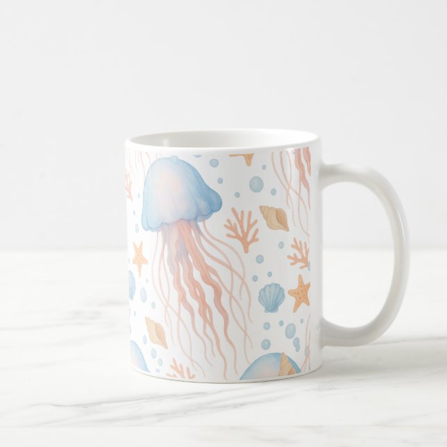 Tasse à motif élégant de méduse et d'éléments océa (Droite)