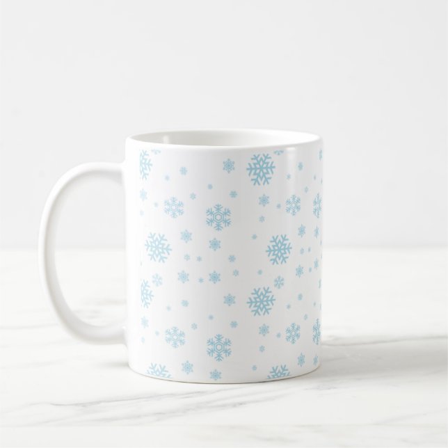 Tasse à motif flocon de neige bleu fantaisiste (Gauche)