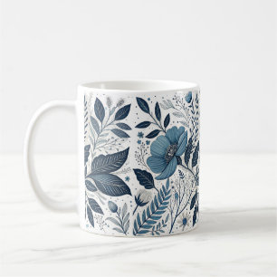 Tasse à motif floral bleu moderne