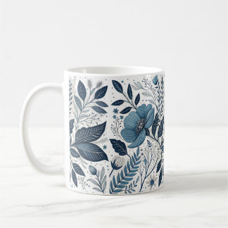 Tasse à motif floral bleu moderne
